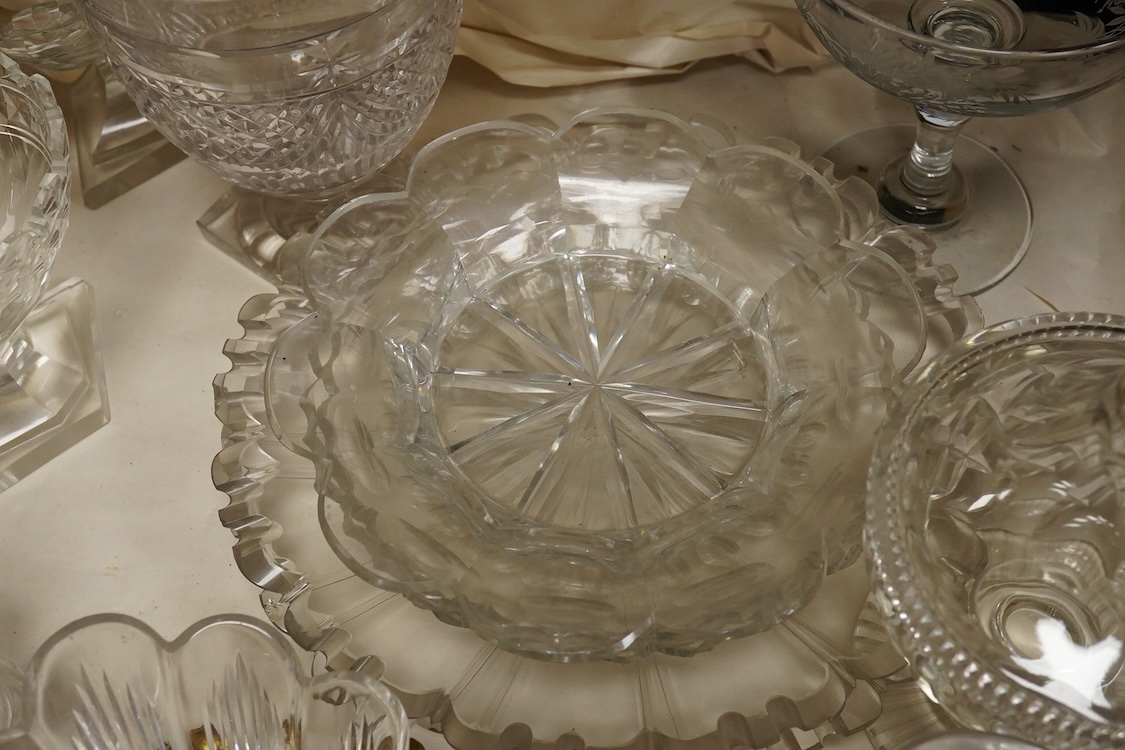 A collection of 19th and 20th century glassware including a French 1920’s black enamelled figural glass